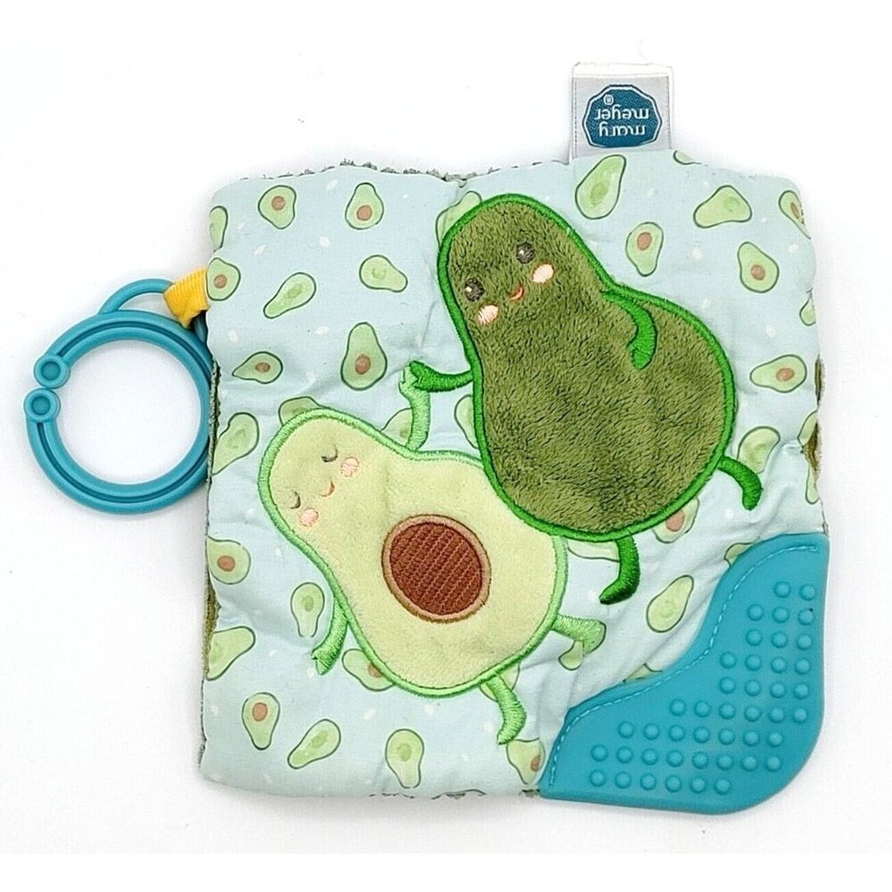 Mary Meyer Yummy Avocado Crinkle Teether with Squeaker 6"